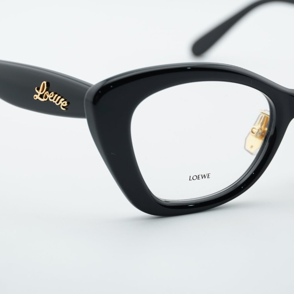 Loewe LW50067F 001 Cat Eye Eyeglasses - Shiny Black 52mm - Picture 6 of 9